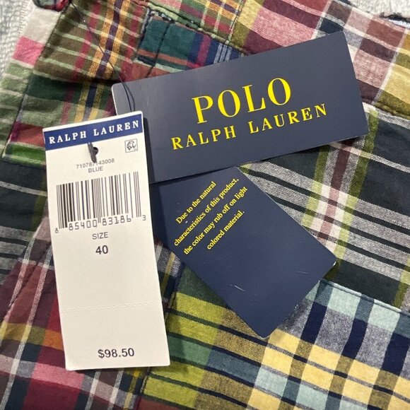 Polo Ralph Lauren Mens Madras Shorts Cotton Preppy Multi-Color Classic Fit 40 - Picture 4 of 10